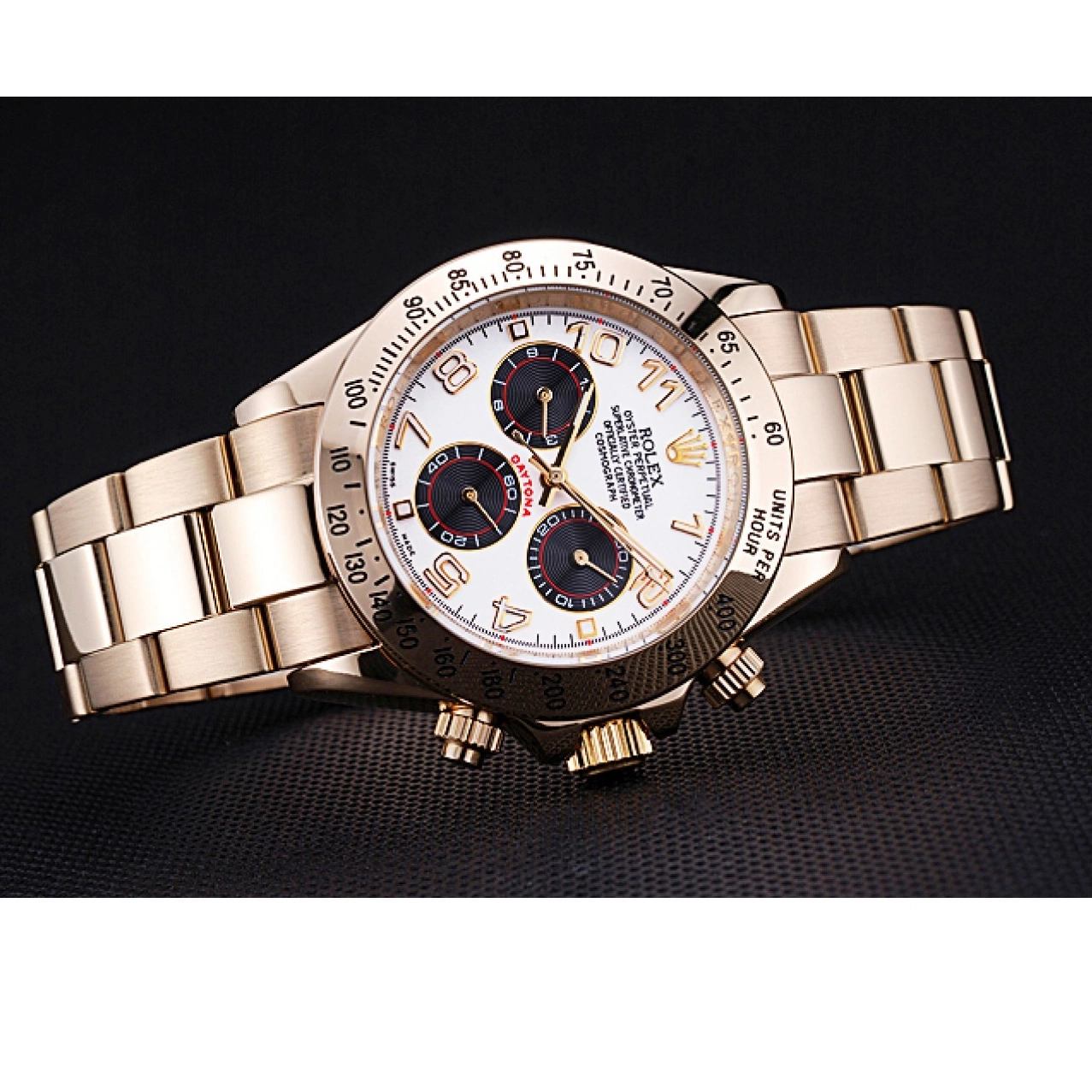 Aaa replica watch Gold Bracelet White Black Rolex with Cosmograph Daytona 622548 Subdials 0625